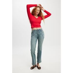NWT Cotton: On Mid-Rise Stretch Bootcut Jeans Size US 12